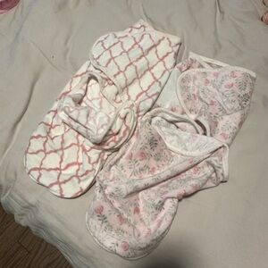 Pink and White Baby Swaddle Set